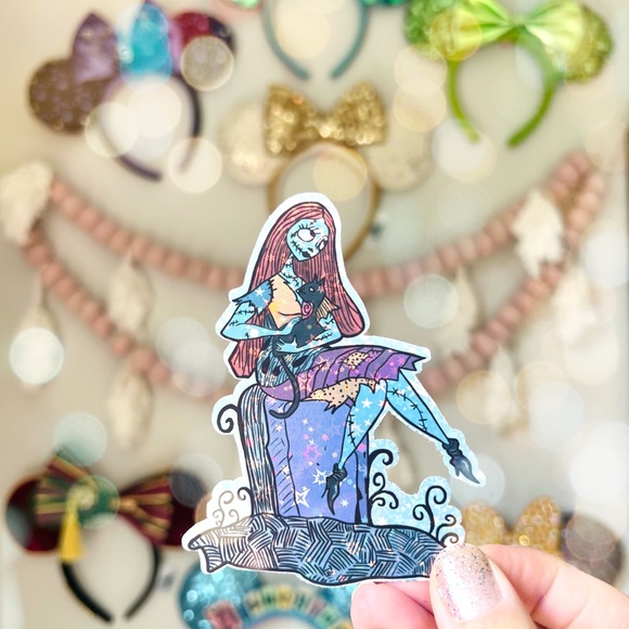 🪲🐛🪳💚 oogie boogie nightmare before Christmas holographic glitter sticker - Picture 6 of 9